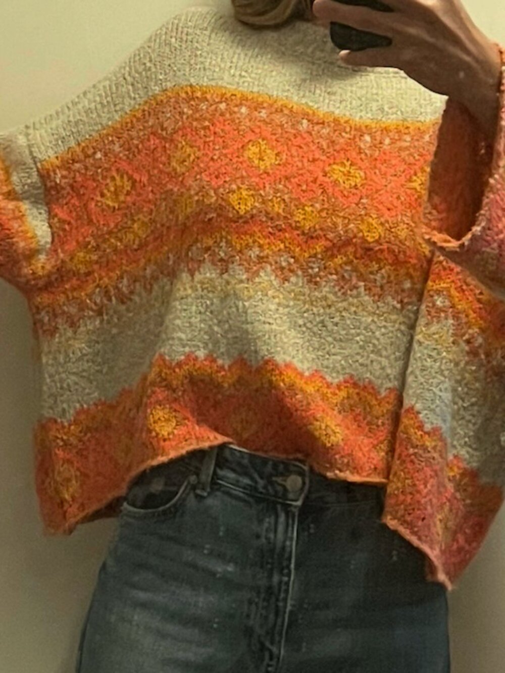 Sincerely Jules Fair Isle Sweater Sz L - Picture 6 of 7